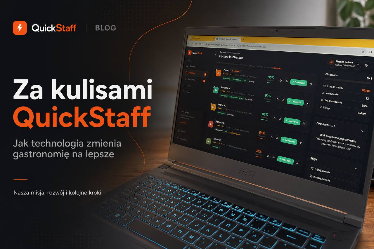 Panel QuickStaff na laptopie